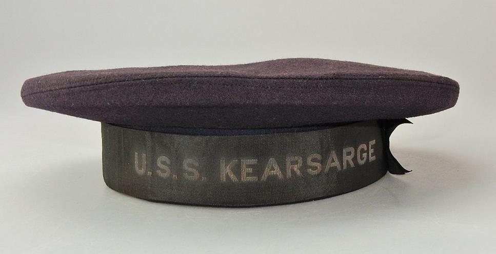 WW1 US NAVY SAILORS DONALD DUCK FLAT HAT CAP U.S.S. KEARSARGE
