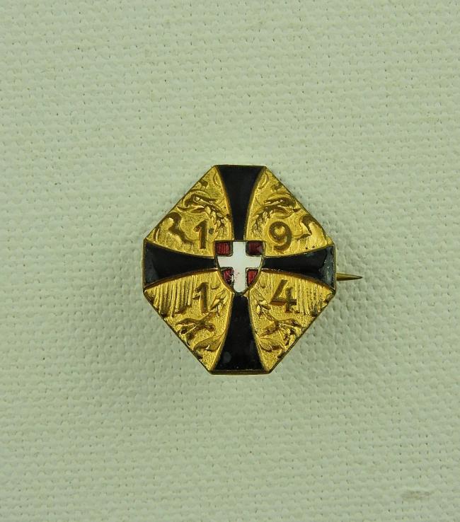 ÖSTERREICH 1WK KUK PATRIOTISCHES ABZEICHEN SCHWARZES KREUZ AUF DEM FELDE DER EHRE 1914