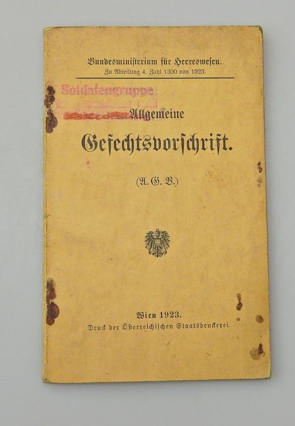 VORSCHRIFT ALLGEMEINE GEFECHTSVORSCHRFIT 1923
