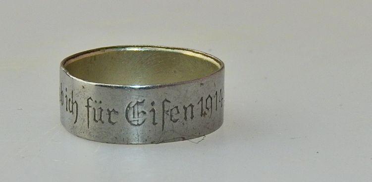 ÖSTERREICH 1WK KUK PATRIOTISCHER RING GOLD GAB ICH FÜR EISEN 1914
