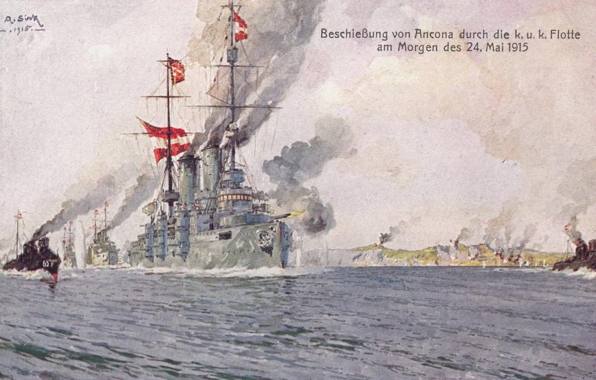 KUK PATRIOTISCHE AK KRIEGSMARINE  BESCHIESSUNG VON ANCONA 1915