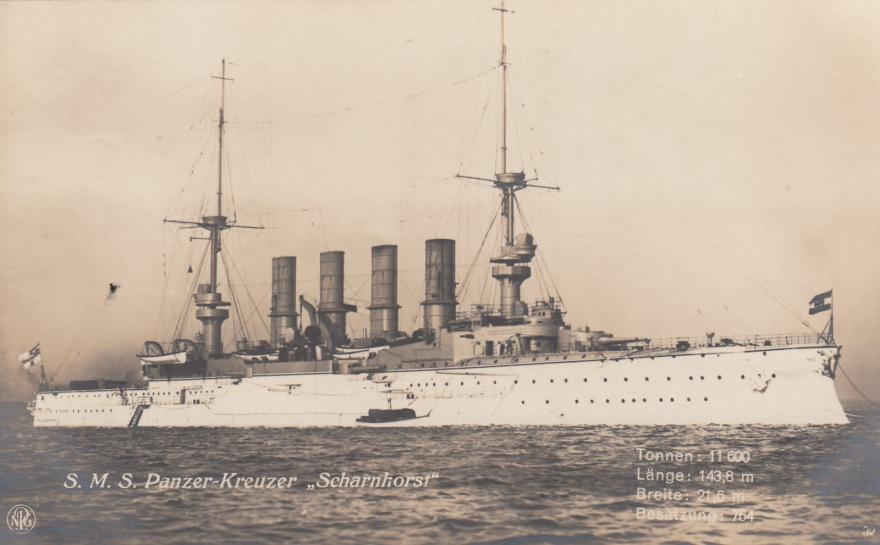 MILITARIA DEUTSCHES KAISERREICH MARINE SMS PANZER KREUZER SCHARNHORST