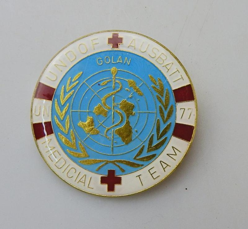 ÖSTERREICH BUNDESHEER ÖBH TRUPPENKÖRPERABZEICHEN UNO UNDOF AUSBATT MEDICIAL TEAM