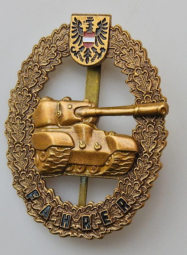 ÖSTERREICH BUNDESHEER ÖBH VERWENDUNGSABZEICHEN PANZER FAHRER BRONZE