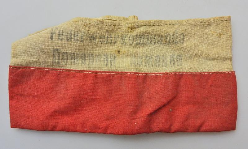 ÖSTERREICH BESATZUNGSZEIT RUSSISCH DEUTSCH ARMBINDE FEUERWEHRKOMMANDO