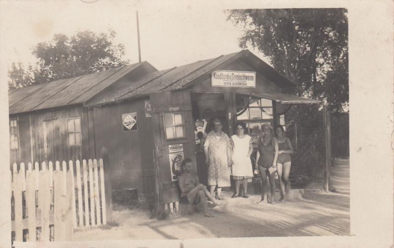 PHOTO AK KIOSK ALTE DONAU WIEN 1928 TRIUMPF DOPPEL MALZ BIER GRAF EXTRA LAGERBIER